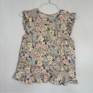 Solitaire‎ Anthropologie Women's Embroidered Eyelet Ruffle Sleeve Shirt Top M